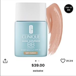 NEW Clinique Acne Solutions BB cream- light